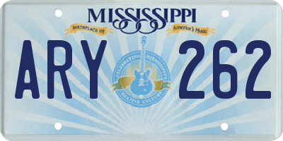 MS license plate ARY262