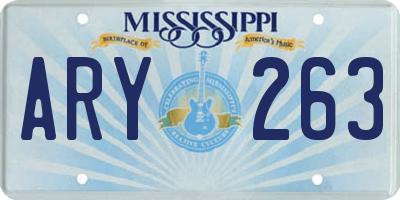 MS license plate ARY263