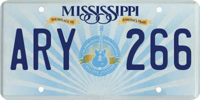 MS license plate ARY266