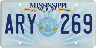MS license plate ARY269