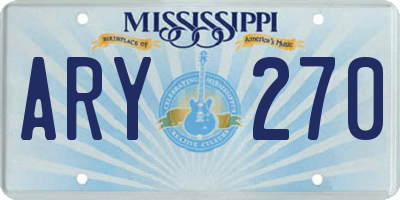 MS license plate ARY270