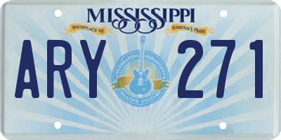 MS license plate ARY271