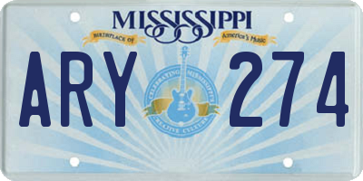 MS license plate ARY274