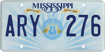 MS license plate ARY276