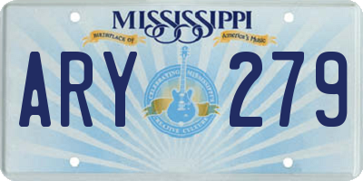 MS license plate ARY279