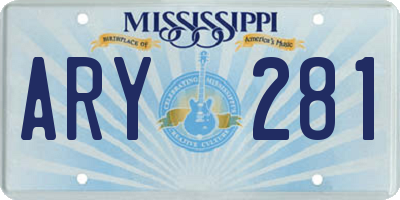 MS license plate ARY281