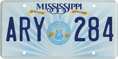 MS license plate ARY284