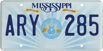 MS license plate ARY285