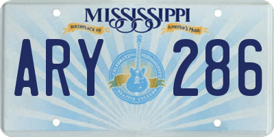 MS license plate ARY286