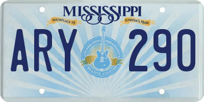 MS license plate ARY290