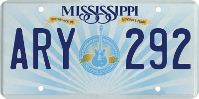 MS license plate ARY292