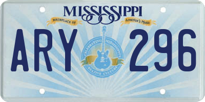 MS license plate ARY296