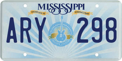 MS license plate ARY298