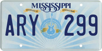 MS license plate ARY299