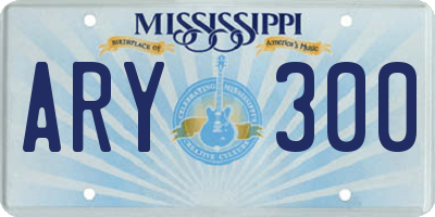 MS license plate ARY300