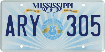 MS license plate ARY305