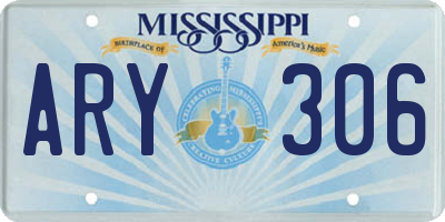 MS license plate ARY306