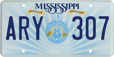 MS license plate ARY307