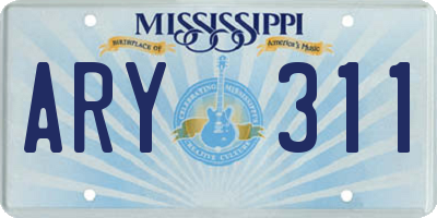 MS license plate ARY311