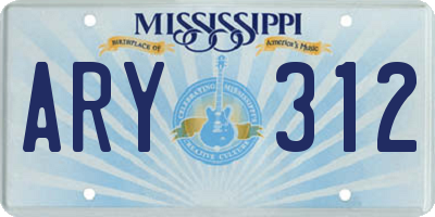 MS license plate ARY312