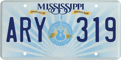 MS license plate ARY319