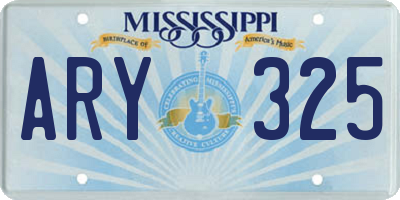 MS license plate ARY325
