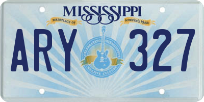 MS license plate ARY327
