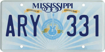 MS license plate ARY331