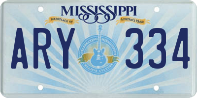 MS license plate ARY334