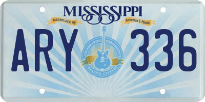 MS license plate ARY336