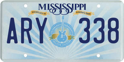 MS license plate ARY338