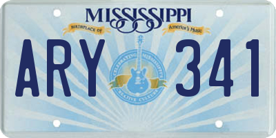 MS license plate ARY341
