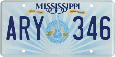 MS license plate ARY346