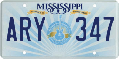 MS license plate ARY347