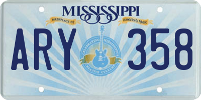 MS license plate ARY358