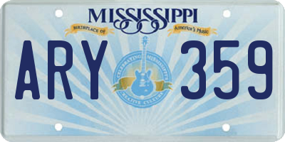 MS license plate ARY359