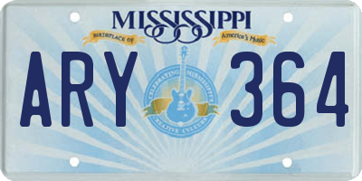 MS license plate ARY364