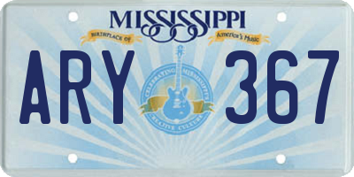 MS license plate ARY367