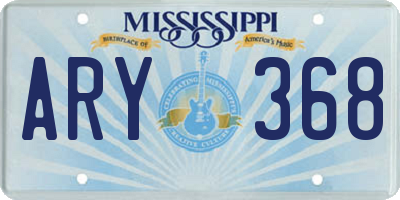 MS license plate ARY368