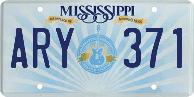 MS license plate ARY371