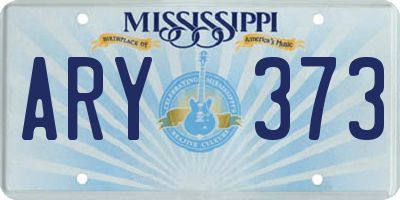 MS license plate ARY373