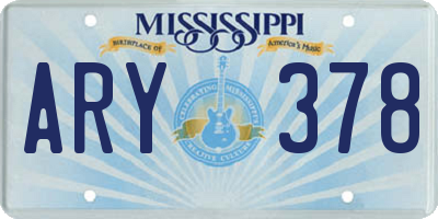 MS license plate ARY378