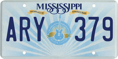 MS license plate ARY379