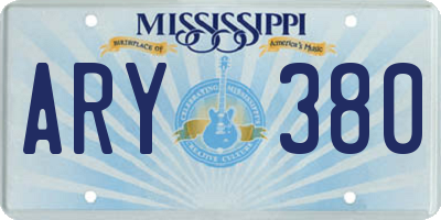 MS license plate ARY380