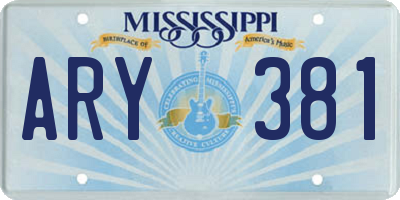 MS license plate ARY381