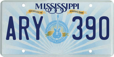 MS license plate ARY390