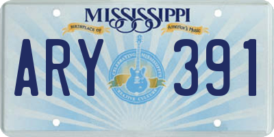 MS license plate ARY391