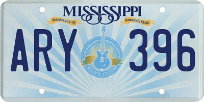 MS license plate ARY396
