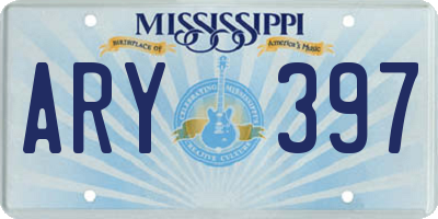 MS license plate ARY397