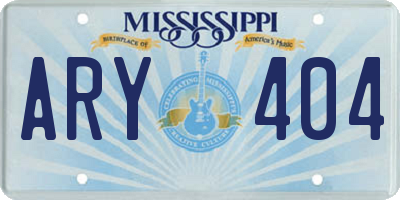 MS license plate ARY404
